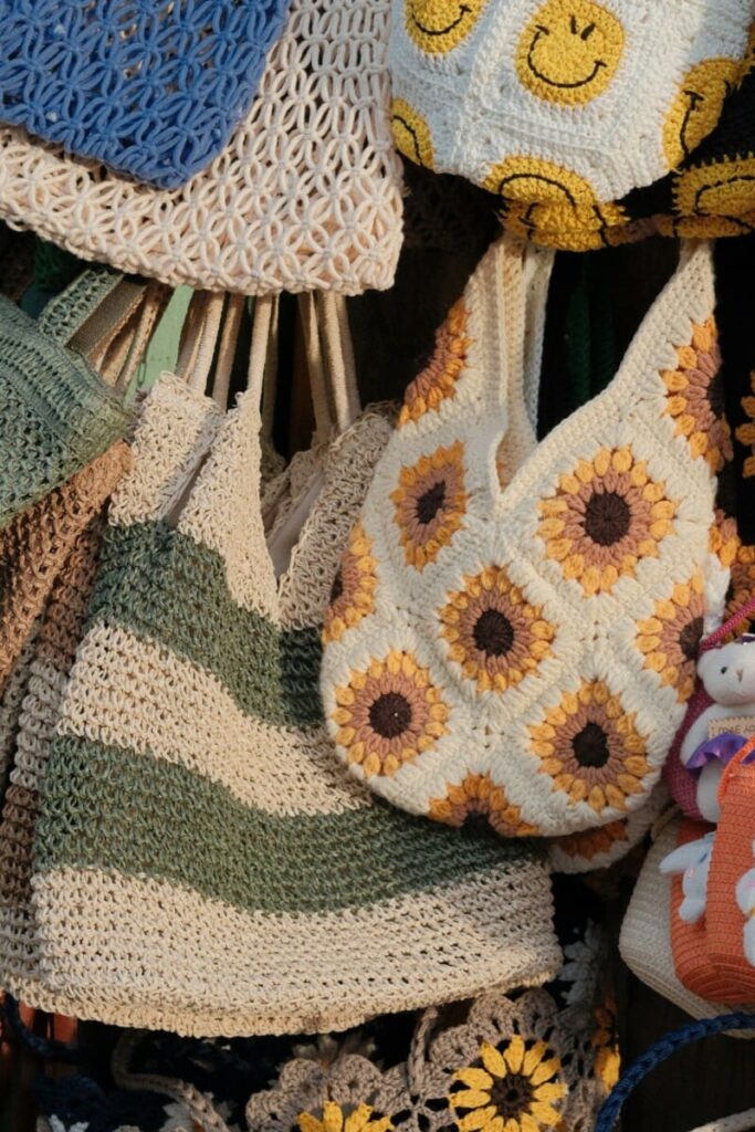 Sacolas de crochê